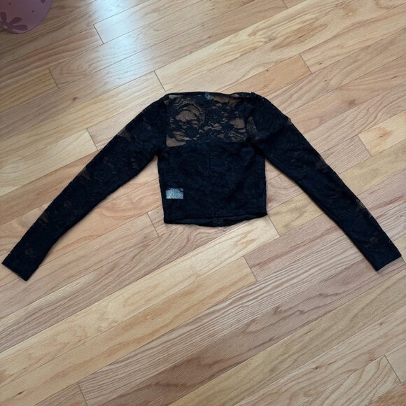 Motel Rocks Khafila Black Lace Long Sleeve Corset Top Size S - Picture 11 of 12